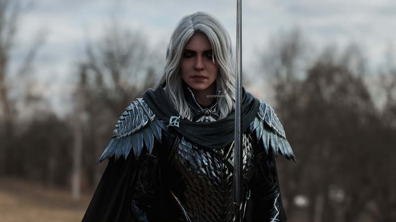 blonde, Cirilla Fiona Elen Riannon, video games, sword, The Witcher, white hair, video game art, Cirilla, artwork, The Witcher 3: Wild Hunt, fan art, Ciri (The Witcher)