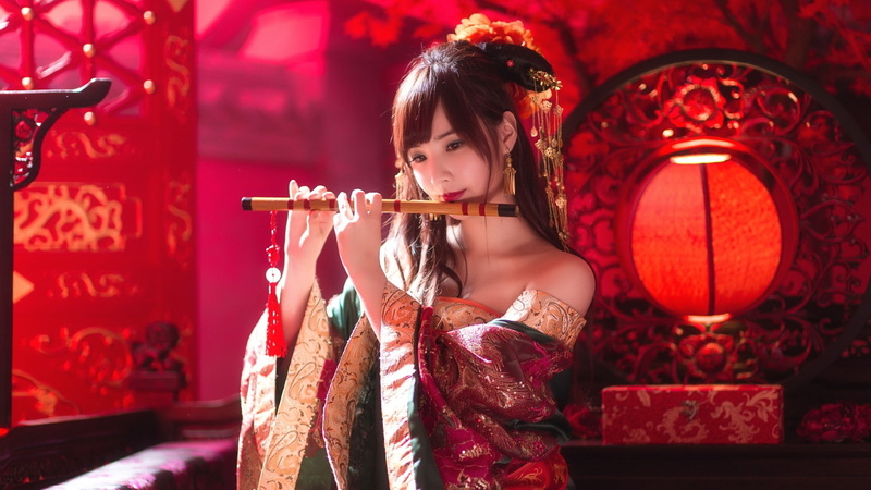 fantasy girl, photography, musical instrument, model, Asian, 1080P, music, women