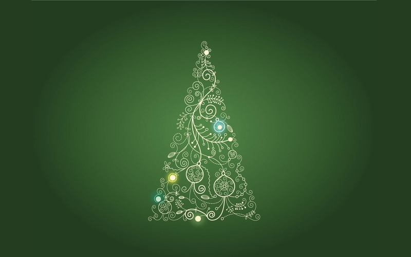 holiday - event, christmas ornament, lighting equipment, art, tree, copy space, indoors, vector, christmas tree, holiday, green color, green background