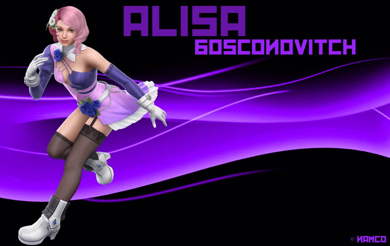 Pink Dress, Pink Hair, Boots, Purple Dress, Thigh Highs, Girl, Tekken, Glove, Smile, Dress, 720P, Alisa Bosconovitch, Belt, High Heels