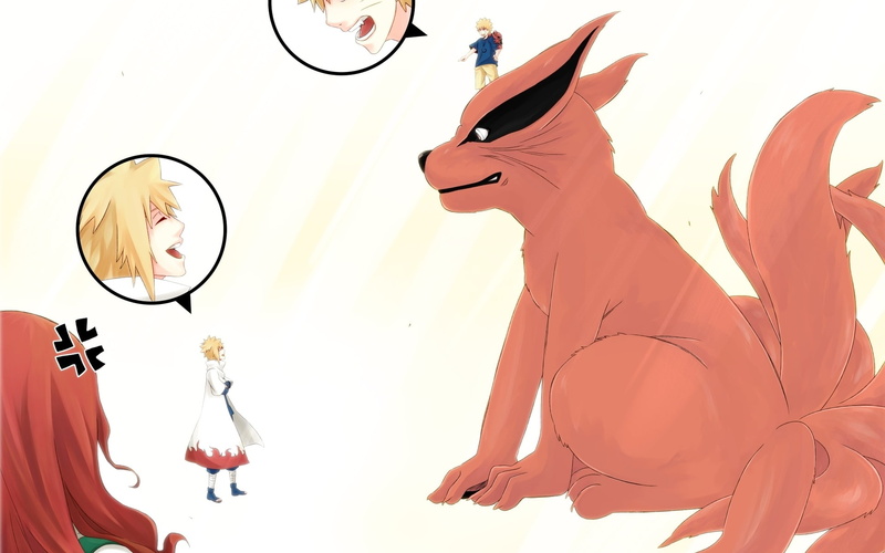 Kurama (Naruto), Anime, Kushina Uzumaki, Naruto, 1080P, Naruto Uzumaki, Minato Namikaze