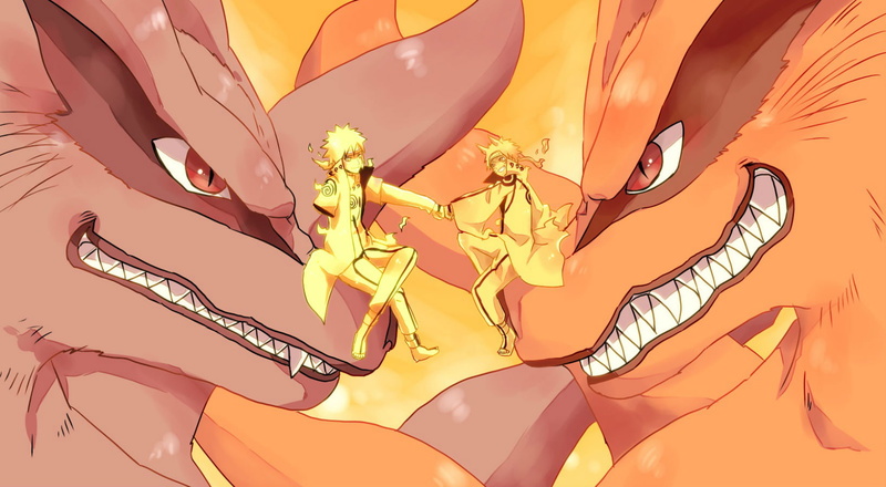 uzumaki, eyes, red, fang, namikaze, naruto, male, shippuden, tails, multiple, minato, o96ap, 720P, kurama