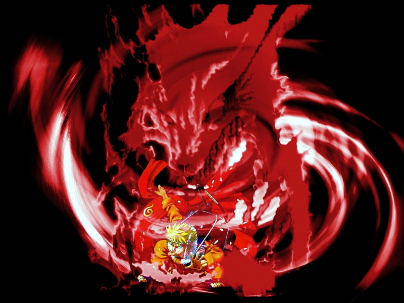 splashing, indoors, water, multi colored, studio shot, Anime, close-up, arts culture and entertainment, 1080P, Kurama (Naruto), glowing, Naruto Uzumaki