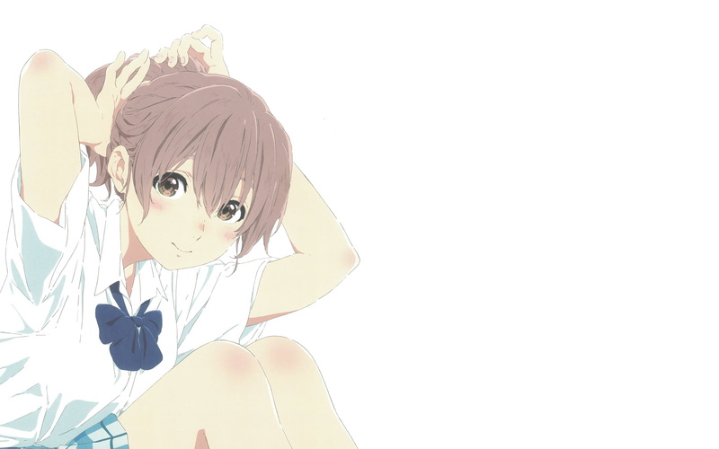 indoors, 1080P, girls, lifestyles, headshot, portrait, leisure activity, Anime, Koe No Katachi, females, cute, innocence, front view, studio shot, looking at camera