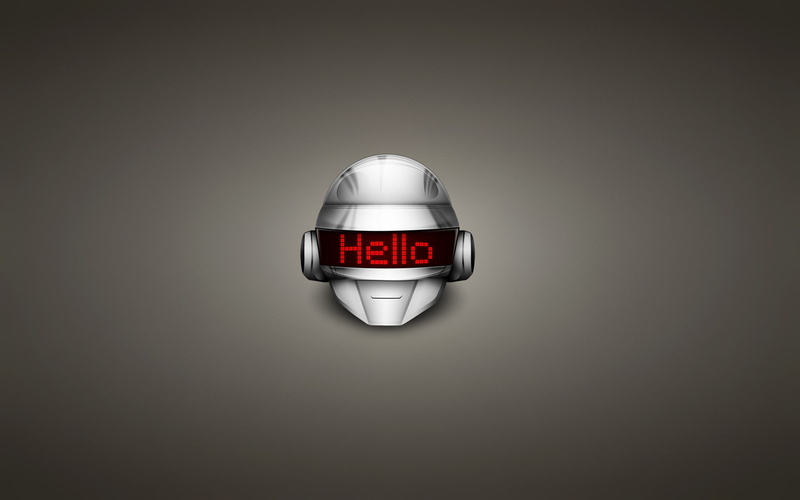 the inscription, daft punk, hello, helmet, techno, electronic rock, house, 1080P