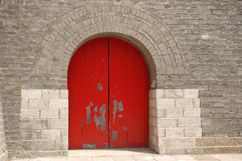 entrance, brick, history, protection, red, architecture, temple, traditional, chinese, door, red door, closed, design, 2K, ancient, wall - building feature