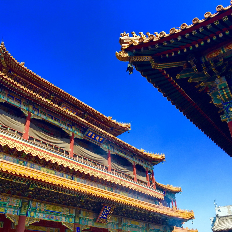 beijing, history, nature, roof, building, lama temple, palace, asia, china - East Asia, outdoors, burning incense, the past, belief, low angle view, place of worship