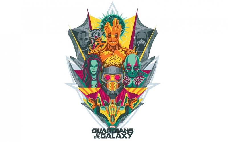 Star Lord, 720P, Drax the Destroyer, Guardians of the Galaxy, Groot, Marvel Comics, Gamora, Rocket Raccoon, movies, artwork, simple background
