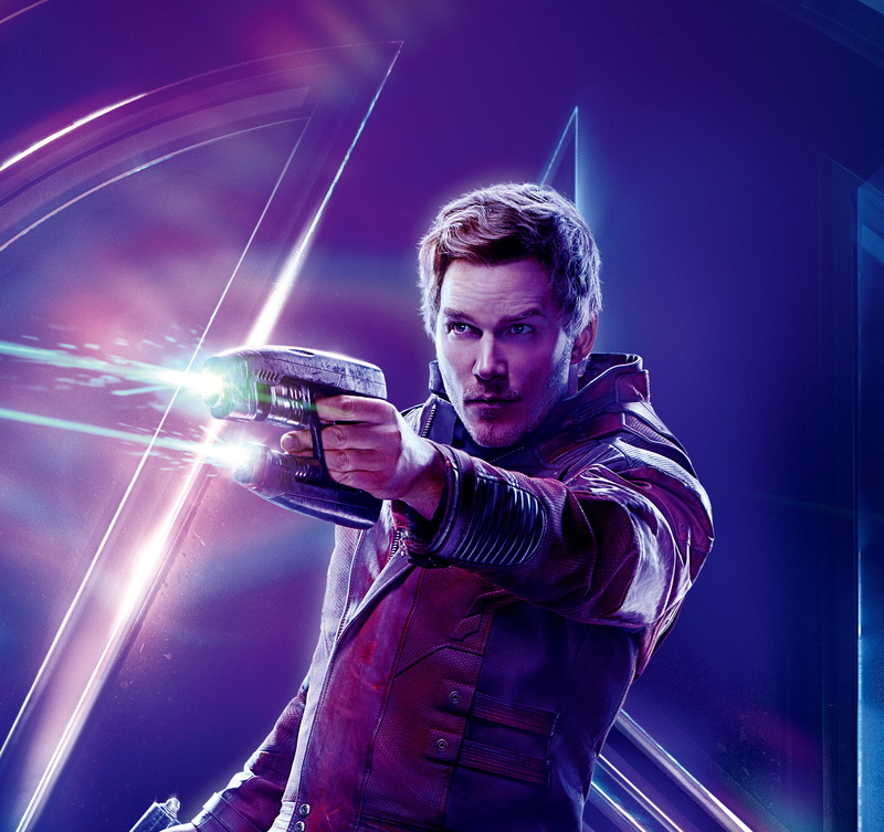 Chris Pratt, 5K, confidence, technology, young adult, one person, standing, portrait, night, looking at camera, 4K, Peter Quill, waist up, indoors, purple