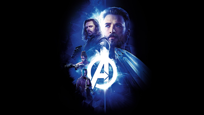 avengers, Avengers: Infinity War, Sebastian Stan, Karen Gillan, 4K, Pom Klementieff, Captain America, 8K, 8K, Shuri, Chris Evans, logo, Letitia Wright