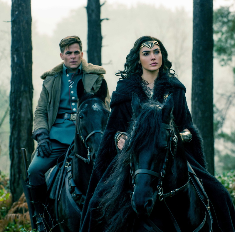 two people, standing, looking at camera, 4K, forest, hairstyle, gal gadot, people, clothing, hd, outdoors, focus on foreground, young women, chris pine