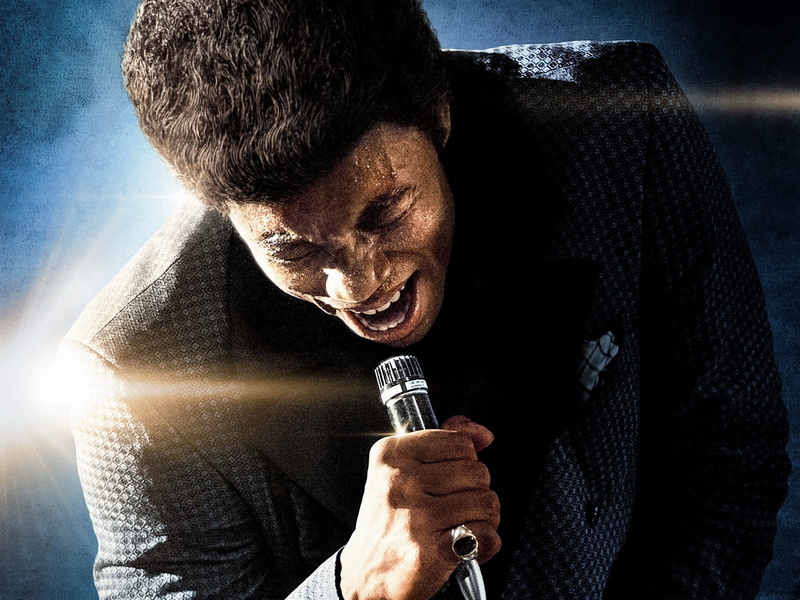 chadwick boseman, get on up, lifestyles, males, adult, 720P, james brown, input device, holding, front view, one person, brown, headshot, waist up, men