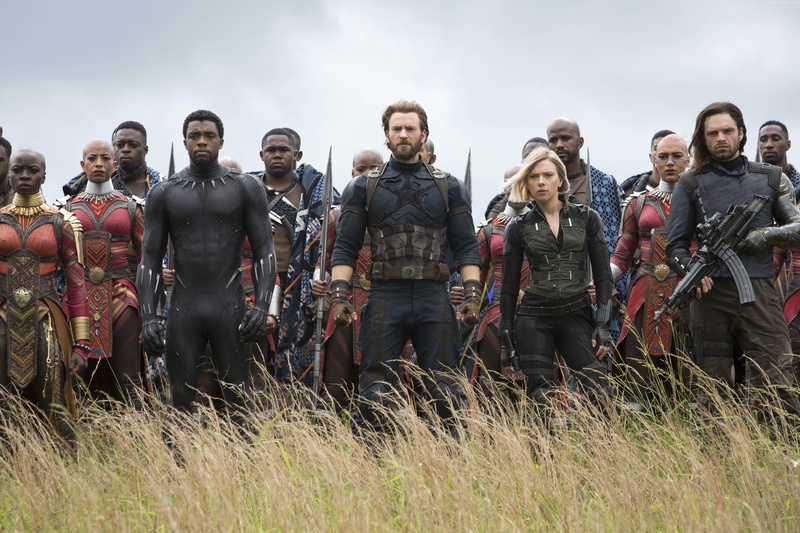 Chris Evans, Avengers: Infinity War, Black Panther, Captain America, Chadwick Boseman, Black Widow, 5K, Scarlett Johansson, 5K