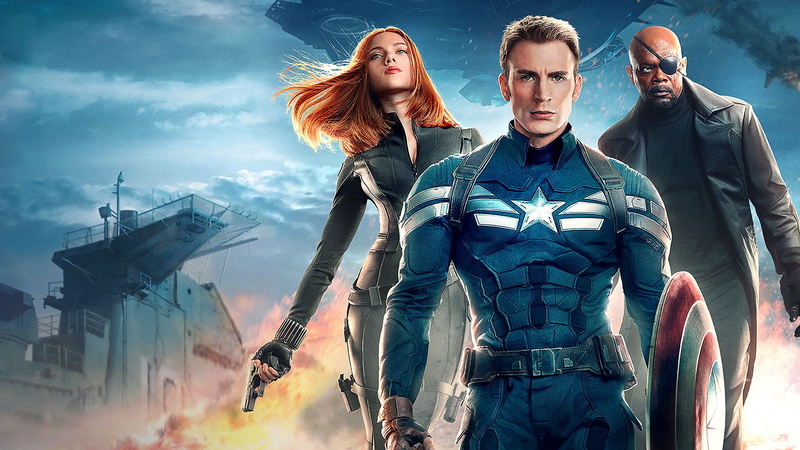 Samuel L. Jackson, Nick Fury, Black Widow, 1080P, Chris Evans, Captain America, Scarlett Johansson, Captain America: The Winter Soldier