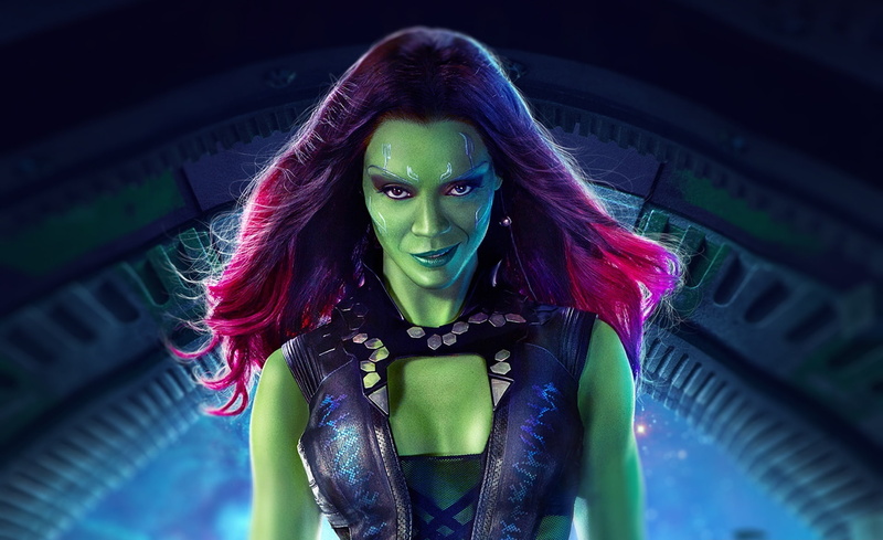make-up, purple, guardians of the galaxy, Other Movies, teenager, hairstyle, 1080P, front view, one person, 2014, Movies, dyed hair, studios, beautiful woman