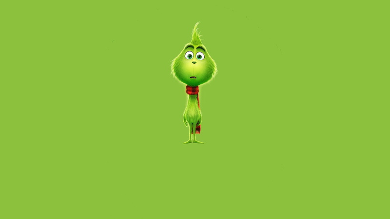 green, cartoon, The Grinch, background, 4K