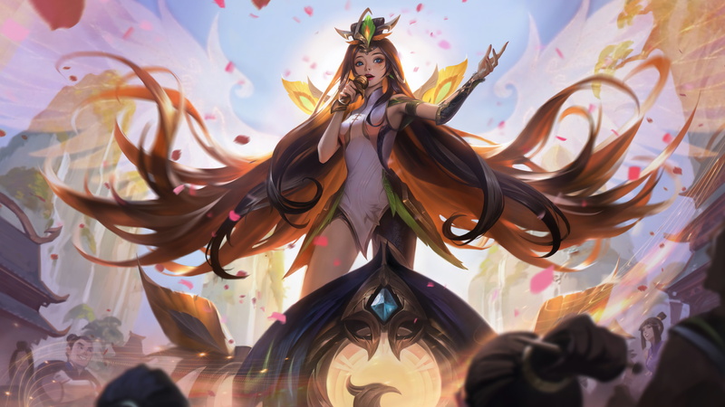 Support (League Of Legends), GZG, supporters, music, digital art, 4K, magic, Seraphine (League of Legends), Seraphine, Riot Games, League of Legends, phoenix