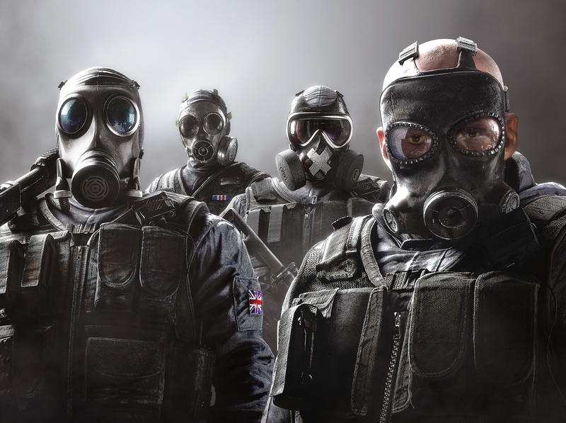 rainbow six, men, teamwork, courage, rainbow, s, art, Tom Clancy, group of people, people, military, work helmet, Game, uniform, poster, protection, aggression