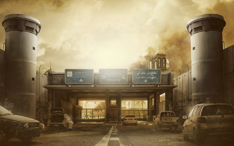 bridge, 720P, architecture, s, game, tom, car, clancy, text, industry, mode of transportation, day, smoke - physical structure, six, no people, land vehicle