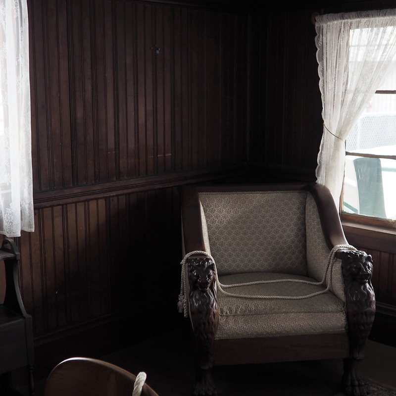 window, home interior, day, curtain, leather, sofa, rope, seat, living room, near, framed, brown, furniture, san francisco, wood - material, empty, indoors