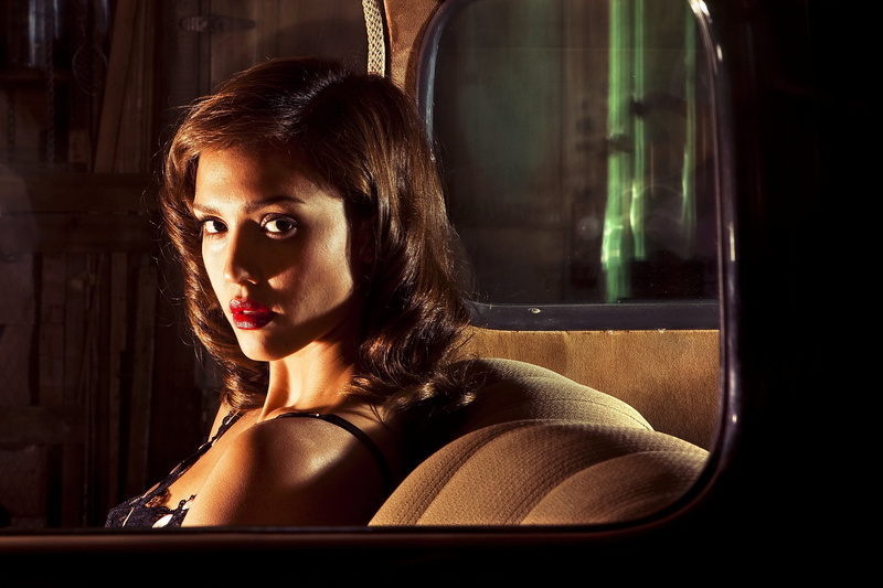 padded, brown, sitting, woman, Jessica Alba, 2K, black, wearing, HD, top, fabric, sofa