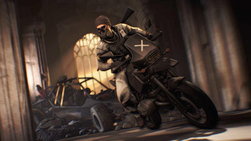 indoors, day, gun, no people, safety, sign, 1080P, clothing, Video Game, motorcycle, communication, lighting equipment, gas mask, protection, PlayerUnknowns Battlegrounds
