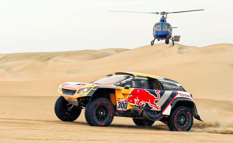 DKR, Sport, Dakar, SUV, Peugeot, Red Bull, Dune, The roads, Sand, 2K, Machine, Rally, Peugeot 3008 DKR, Speed, Race, Auto, 300, Helicopter, 3008
