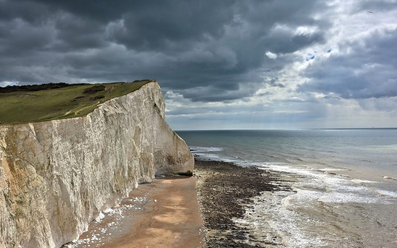 no people, tranquil scene, nature, wave, sky, beach, motion, cloud - sky, coastline, overcast, outdoors, horizon, water, pc backgrounds hd nature  1920x1200