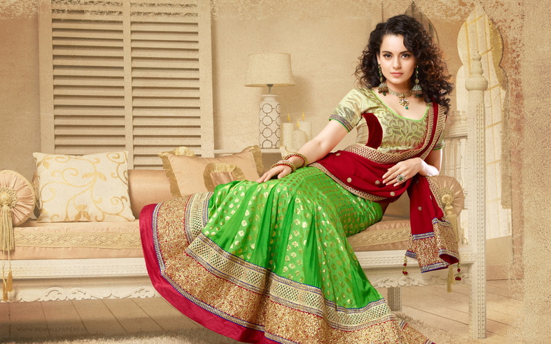 hairstyle, front view, looking at camera, young women, women, beauty, portrait, Traditional, lifestyles, full length, Kangana, clothing, 2K, Ranaut, dress
