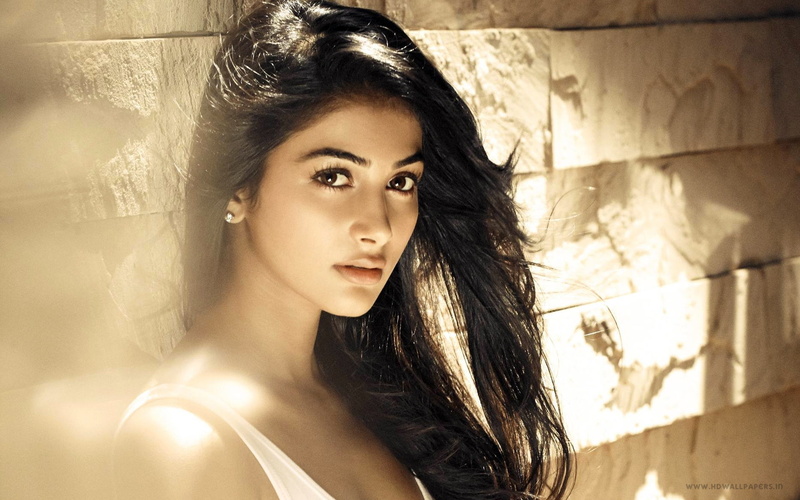 indoors, hairstyle, portrait, adult, women, Pooja, young women, beauty, hair, Actress, headshot, fashion, make-up, one person, Hegde, 1080P, black hair