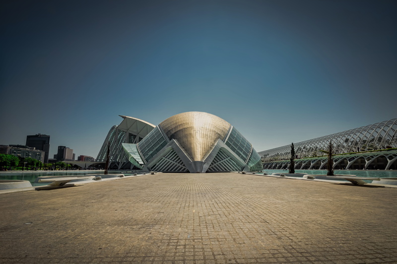 travel, arts culture and entertainment, clear sky, modern, colourful, cinema, city, movie, office building exterior, no people, sky, skyscraper, spain