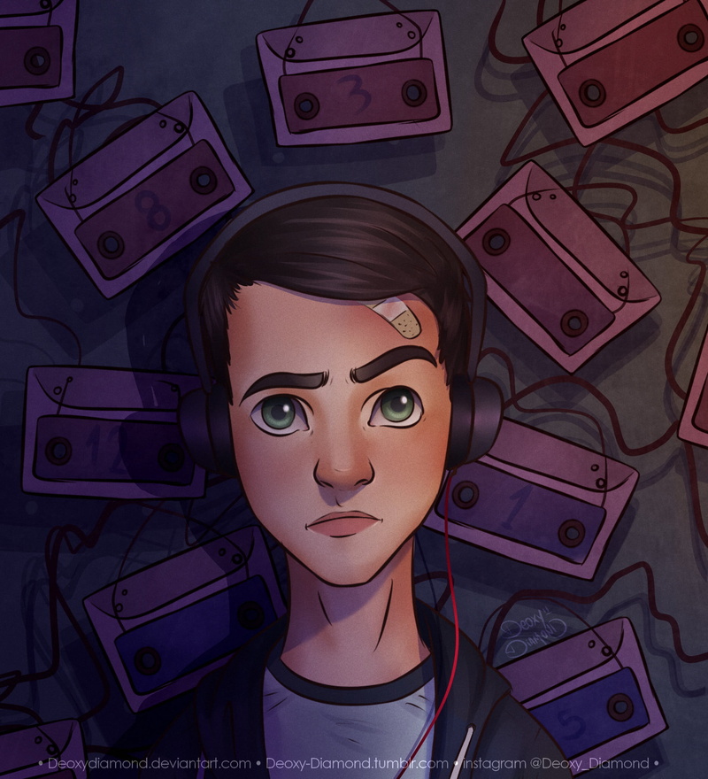 contemplation, artwork, 1080P, technology, cyborg, human head, headshot, portrait, 13 reasons why, dylan minnette, indoors, women, representation, human body part