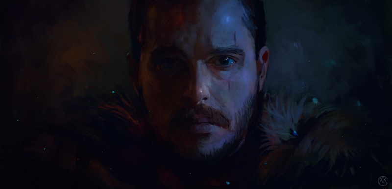 painting, portrait, Jon Snow, Aegon Targaryen, 1080P, Game Of Thrones, A Song Of Ice And Fire