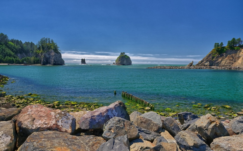 rock - object, day, computer desktop backgrounds hd nature 1920x1200, solid, land, tranquility, no people, outdoors, rock, sea, plant, tranquil scene, rock formation