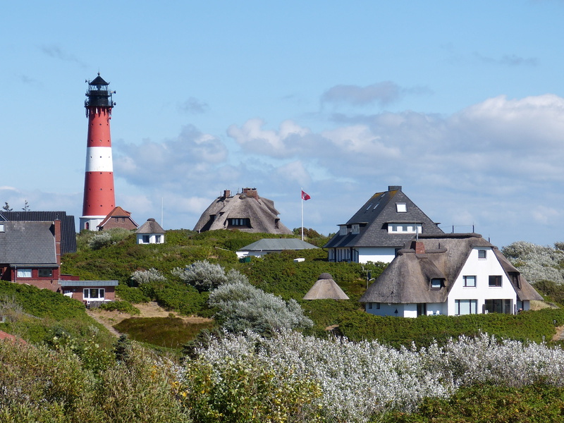 nature, country houses, nordfriesland, mecklenburg, cloud - sky, plant, hörnum, house, building, building exterior, sky, outdoors, lighthouse, thatched roof