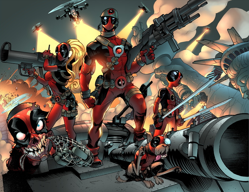 Deadpool Corps, Deadpool Family, 5K, Headpool, Kidpool, Dogpool, Deadpool, Lady Deadpool, Marvel Comics