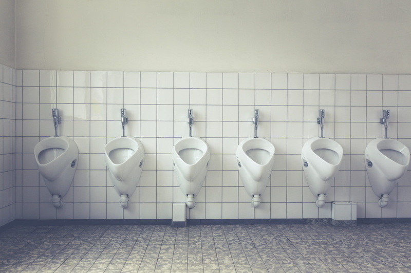 white, convenience, urinal, wall - building feature, toilet, rest room, ceramic, white color, water closet, tiled floor, repetition, side by side, flooring