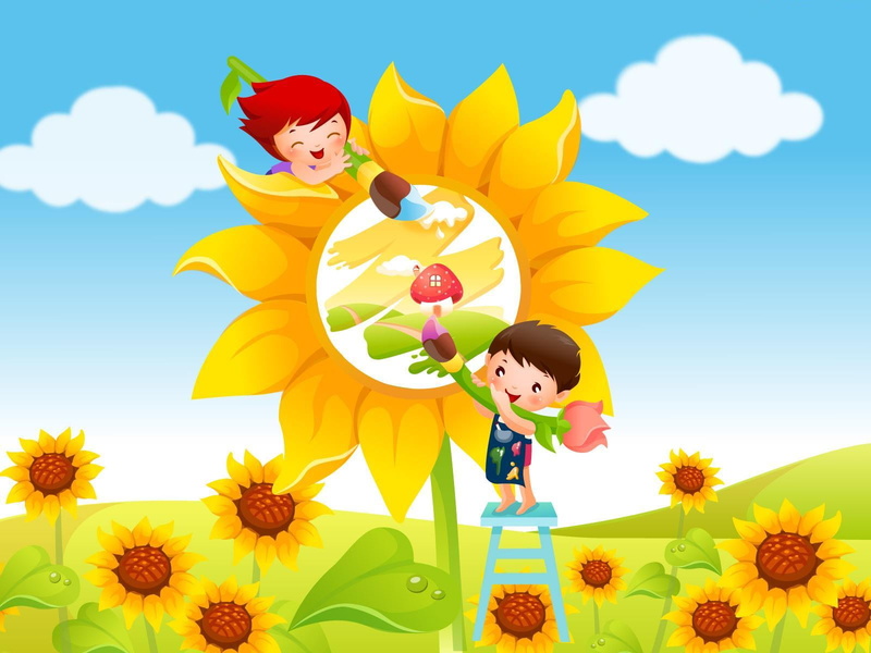 child, springtime, multi colored, 720P, kids, lifestyles, Cartoons, outdoors, cute, dream, childhood, women, family, girls, plant, smiling, flower, sky