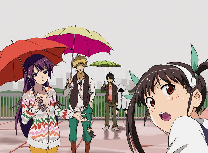 Senjougahara Hitagi, nature, day, security, Monogatari Series, Araragi Koyomi, outdoors, adult, standing, Oshino Meme, leisure activity, real people, young adult