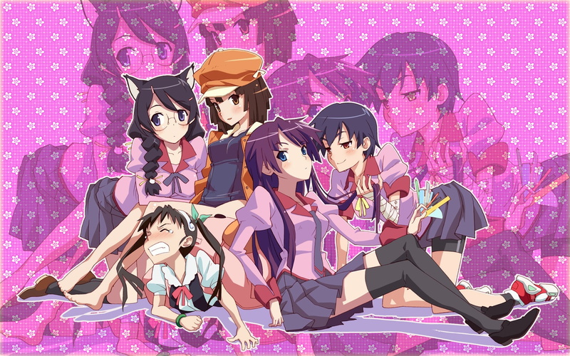 Hachikuji Mayoi, anime, 1080P, Sengoku Nadeko, Monogatari Series, Kanbaru Suruga, Hanekawa Tsubasa, Senjougahara Hitagi
