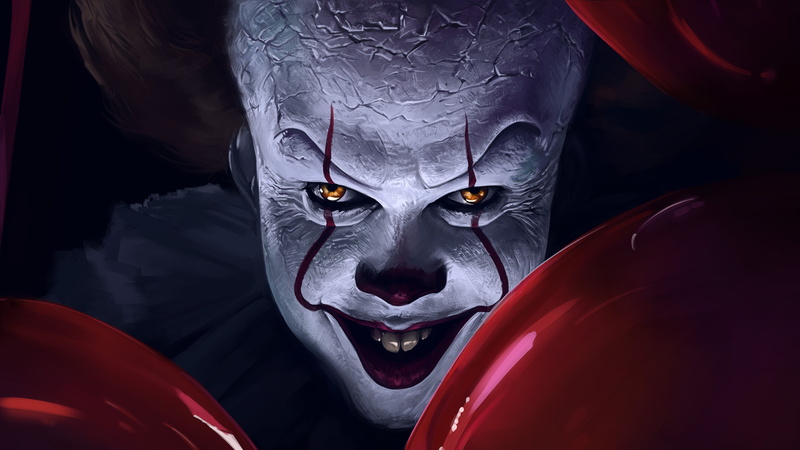 It, 4K, balls, It Chapter Two, art, Bill Skarsgård, Bill Skarsgard, clown