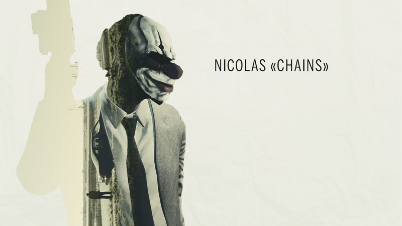 1080P, text, Payday 2, chains, male likeness, no people, western script, copy space, sculpture, creativity, video games, representation, statue, architecture