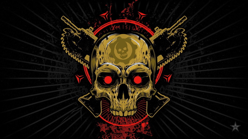 1080P, Microsoft Studios, Xbox One, digital, no people, Gears of War 4, Emblem, Look, gears, black color, Saw, indoors, fear, demon - fictional character