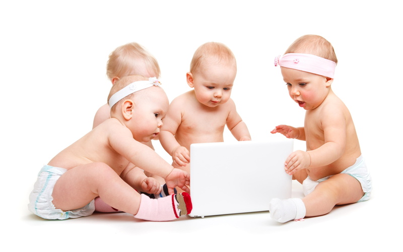2K, Playing, babies, Computer, Baby