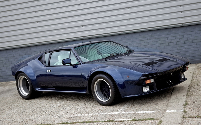 side view, blue cars, 1080P, De Tomaso Pantera GTS, car, vehicle