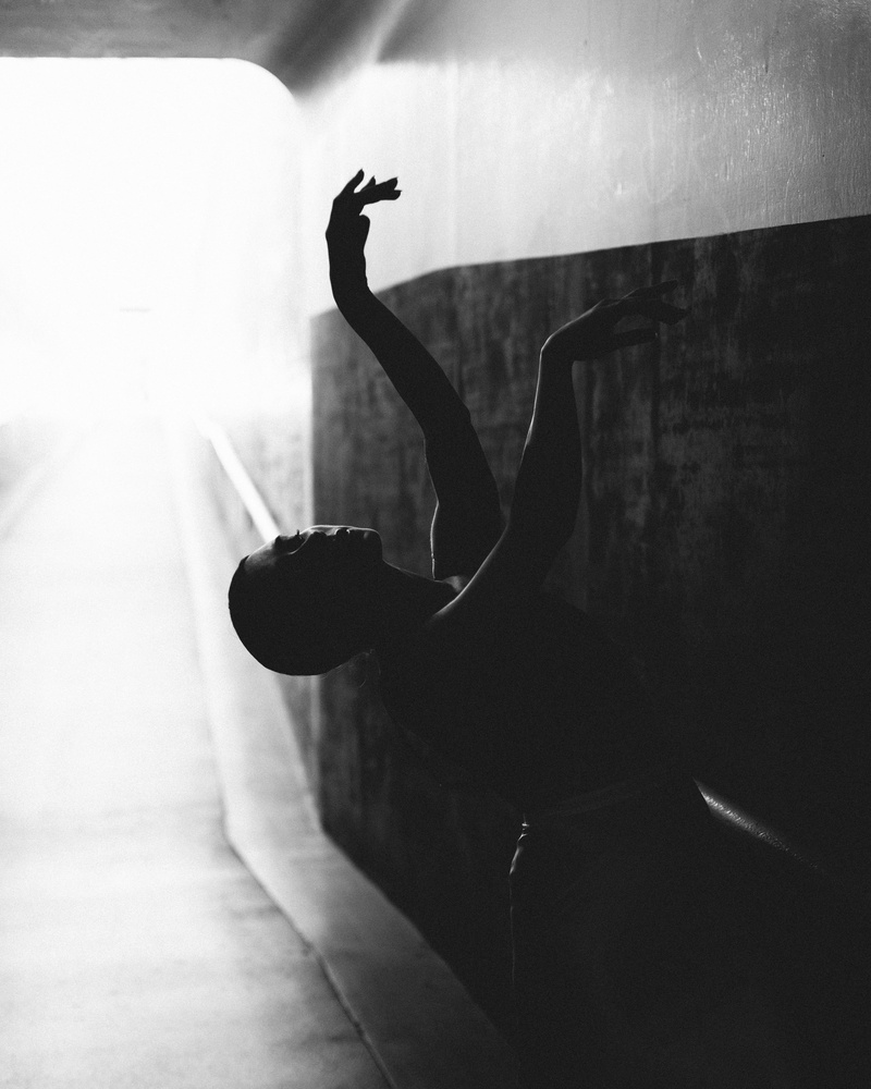 arms raised, arm, building, dance, real people, ballet, woman, model, bandw, wall - building feature, arts culture and entertainment, architecture, one person