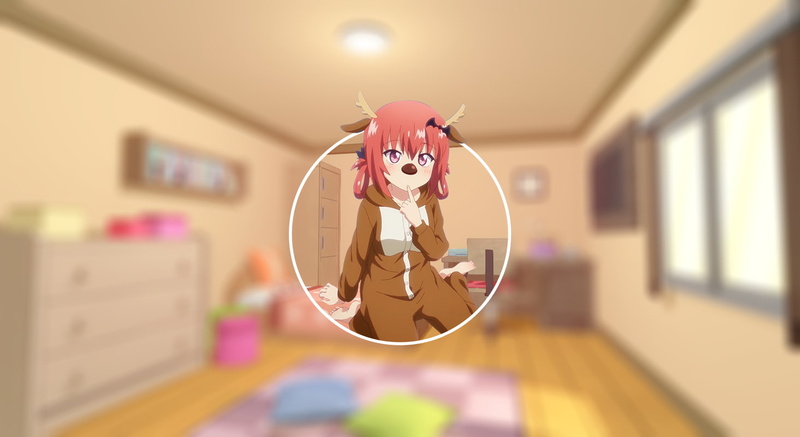 fan art, 720P, anime, Satanichia McDowell Kurumizawa, Gabriel Dropout, blurred, picture-in-picture, anime girls, onesie, white skin, redhead
