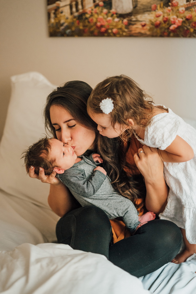 relaxation, furniture, wearing, sister, child, gray, indoors, woman, 5K, females, bonding, daughter, bed, love, childhood, onesie, positive emotion, mother