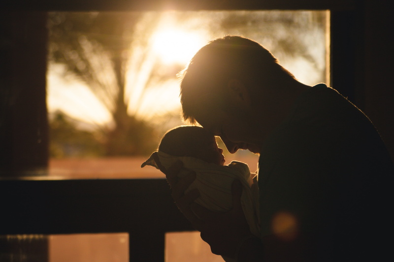 guy, women, baby, day, sunset, man, sunlight, love, males, back lit, lens flare, carrying, sunrise, depression - sadness, father, 4K, close-up, people