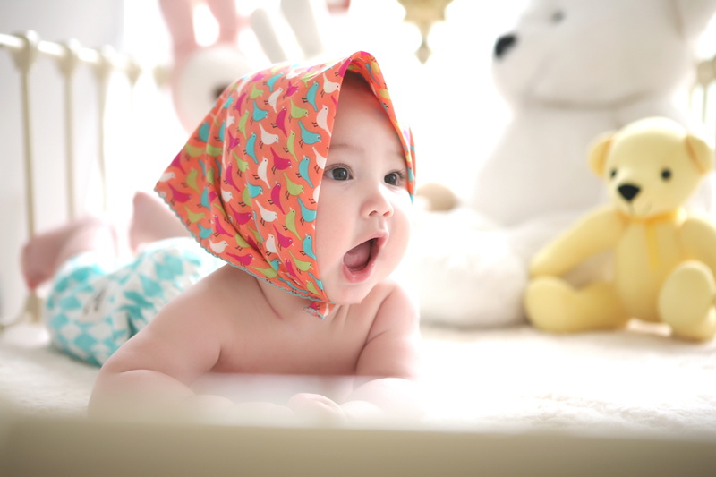 shirtless, baby, childhood, beautiful, babyhood, adorable, mouth open, person, little, child, mouth, domestic room, bed, young, 4K, cute, focus, happy